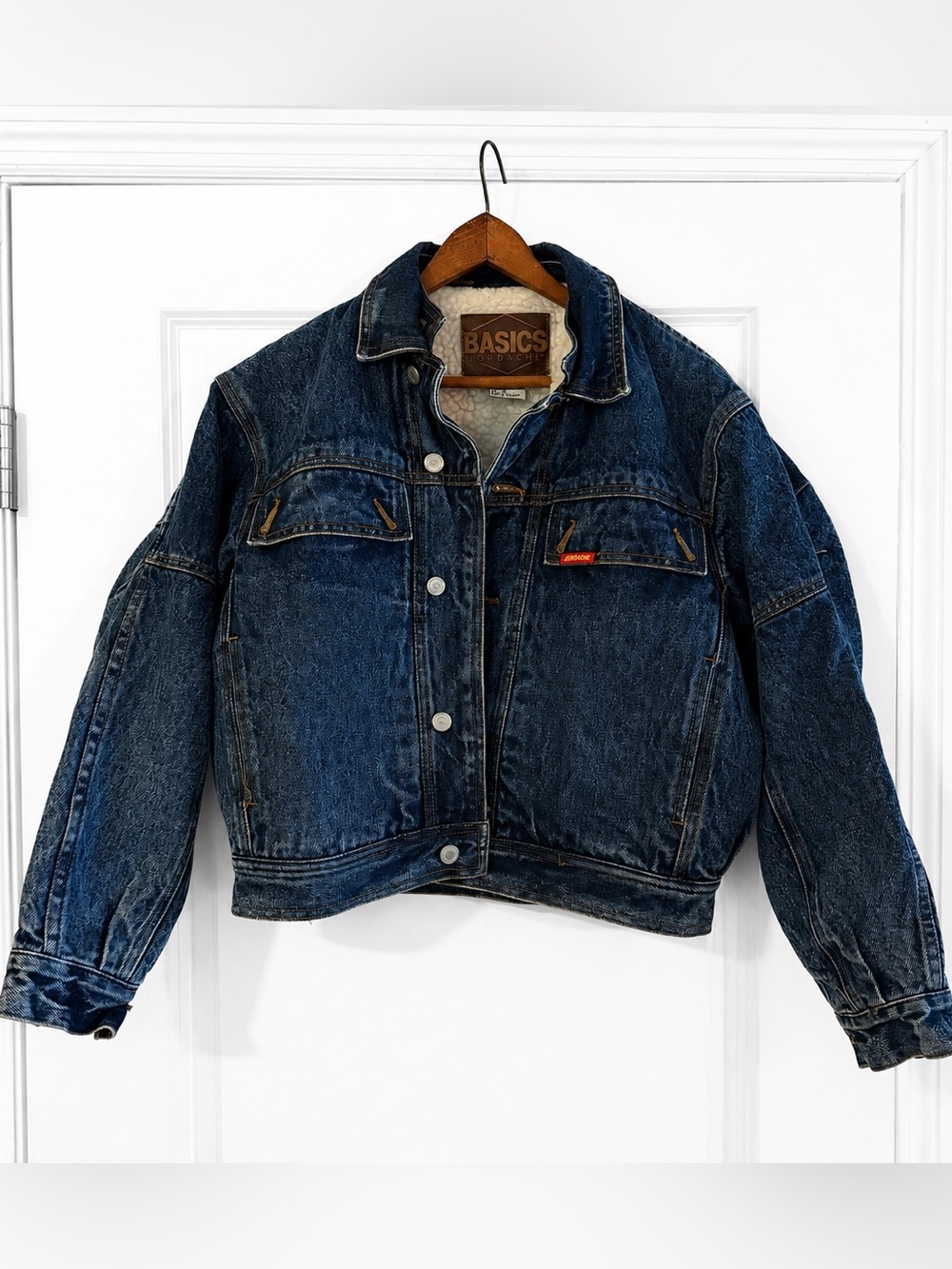 Vintage 80s 90s Jordache Sherpa Lined Denim Jacket Small Made in Hong Kong